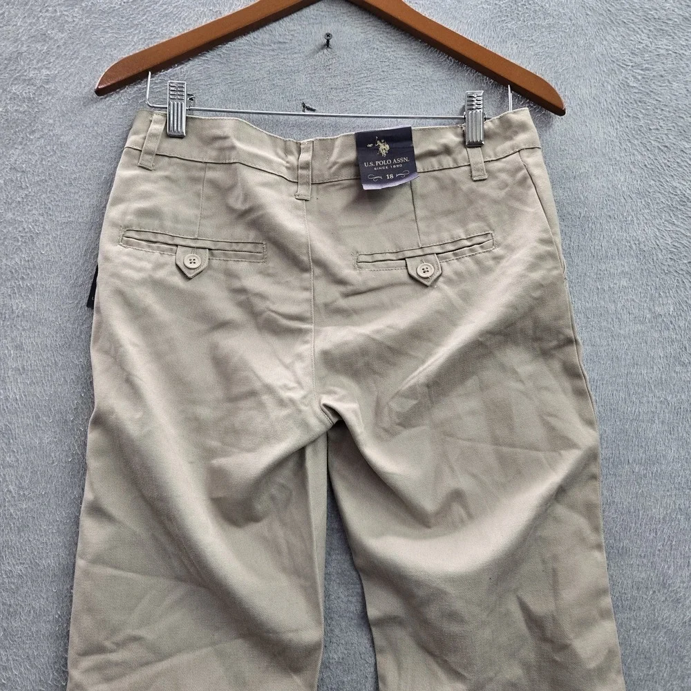 U.S. POLO ASSN. Women Pants 18 Beige Chino Button Skinny 30